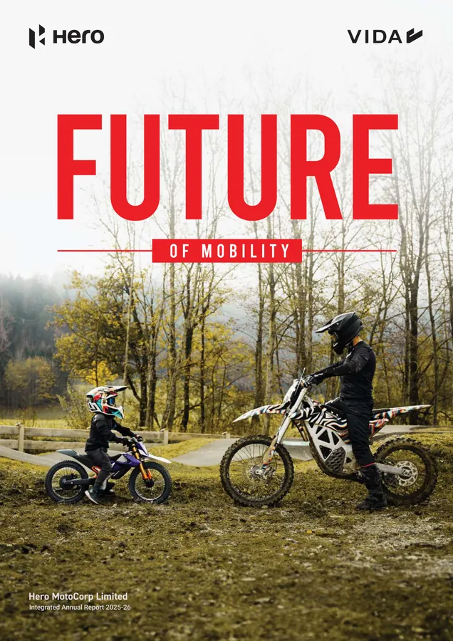 Cover of the Hero MotoCorp Integrated Annual Report 2025-26, 'Future of Mobility'. Source: Hero MotoCorp Limited, Integrated Annual Report 2025-26, cover.