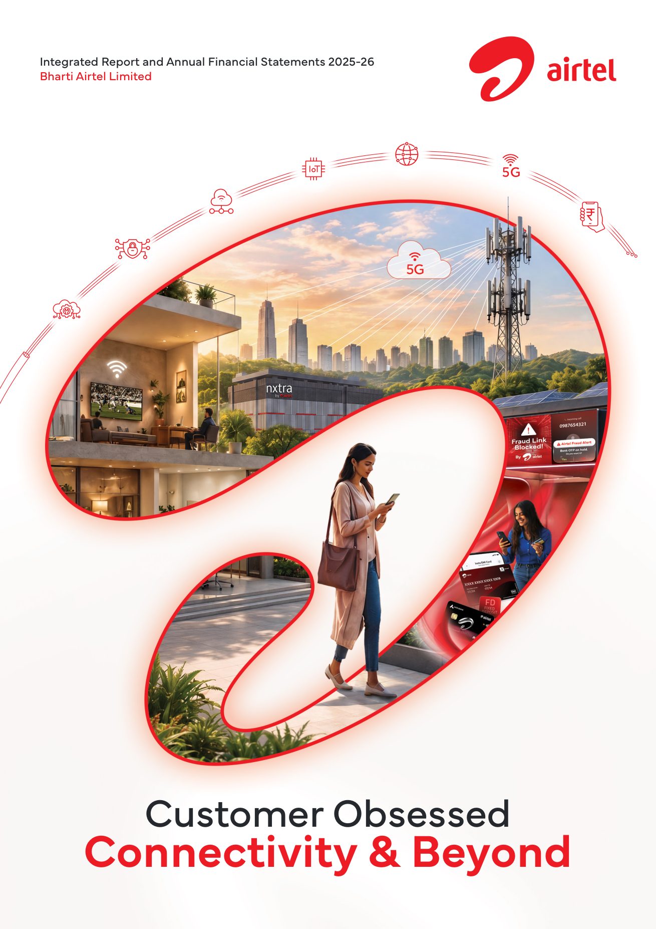 Cover of Bharti Airtel's Integrated Report and Annual Financial Statements 2025-26. Source: Bharti Airtel Limited.